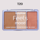Paleta De Contorno Iluminador Blush - Ruby Rose